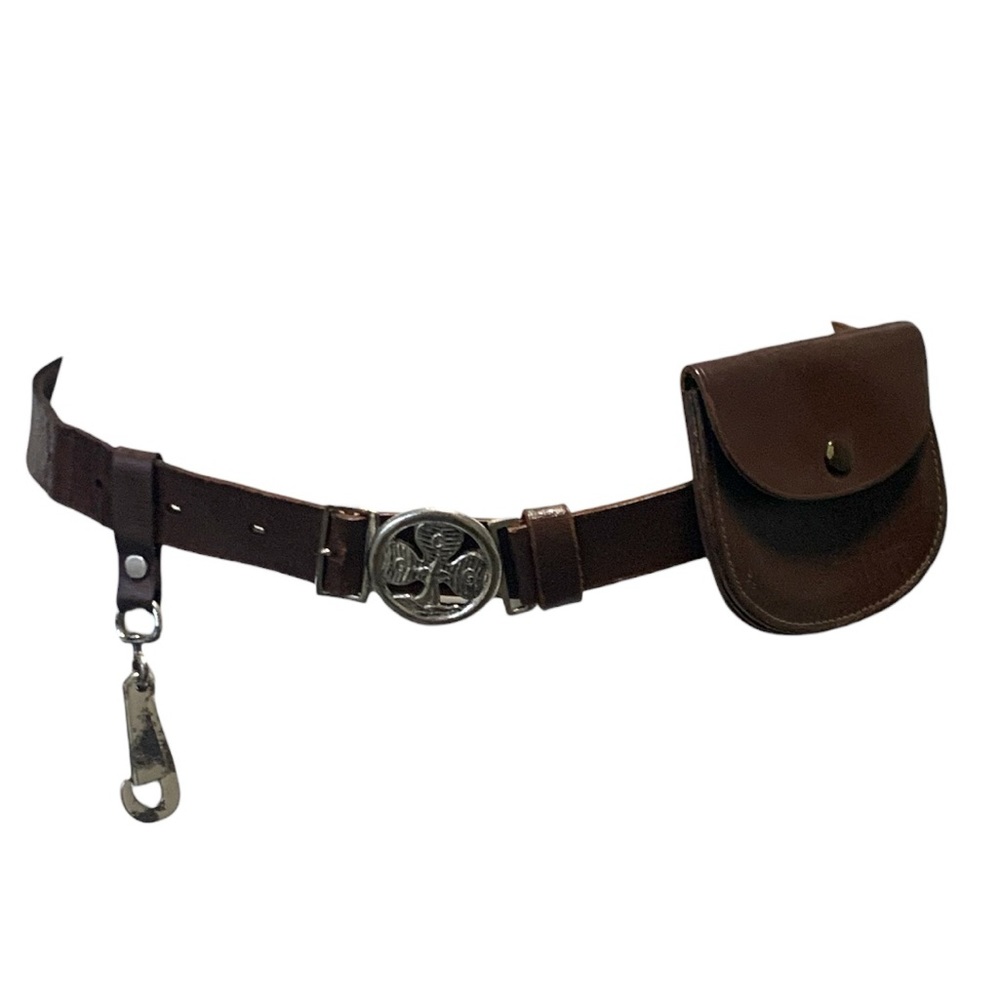 Vintage 60’s / 70’s Girl Guide-Brownie Leather Belt with Clip & Money Pouch - Picture 8 of 12